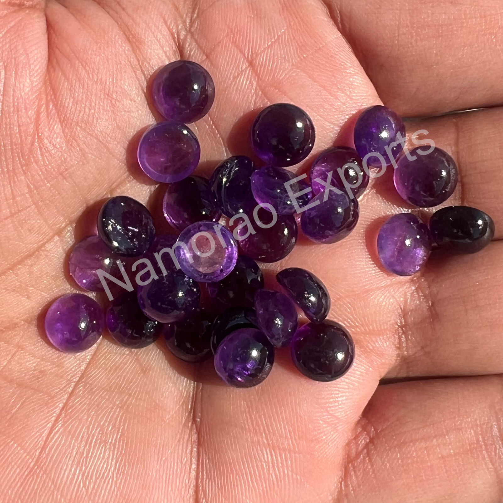 Natural Amethyst Round 3 mm to 20 mm Cabochon Loose Gemstone Lot