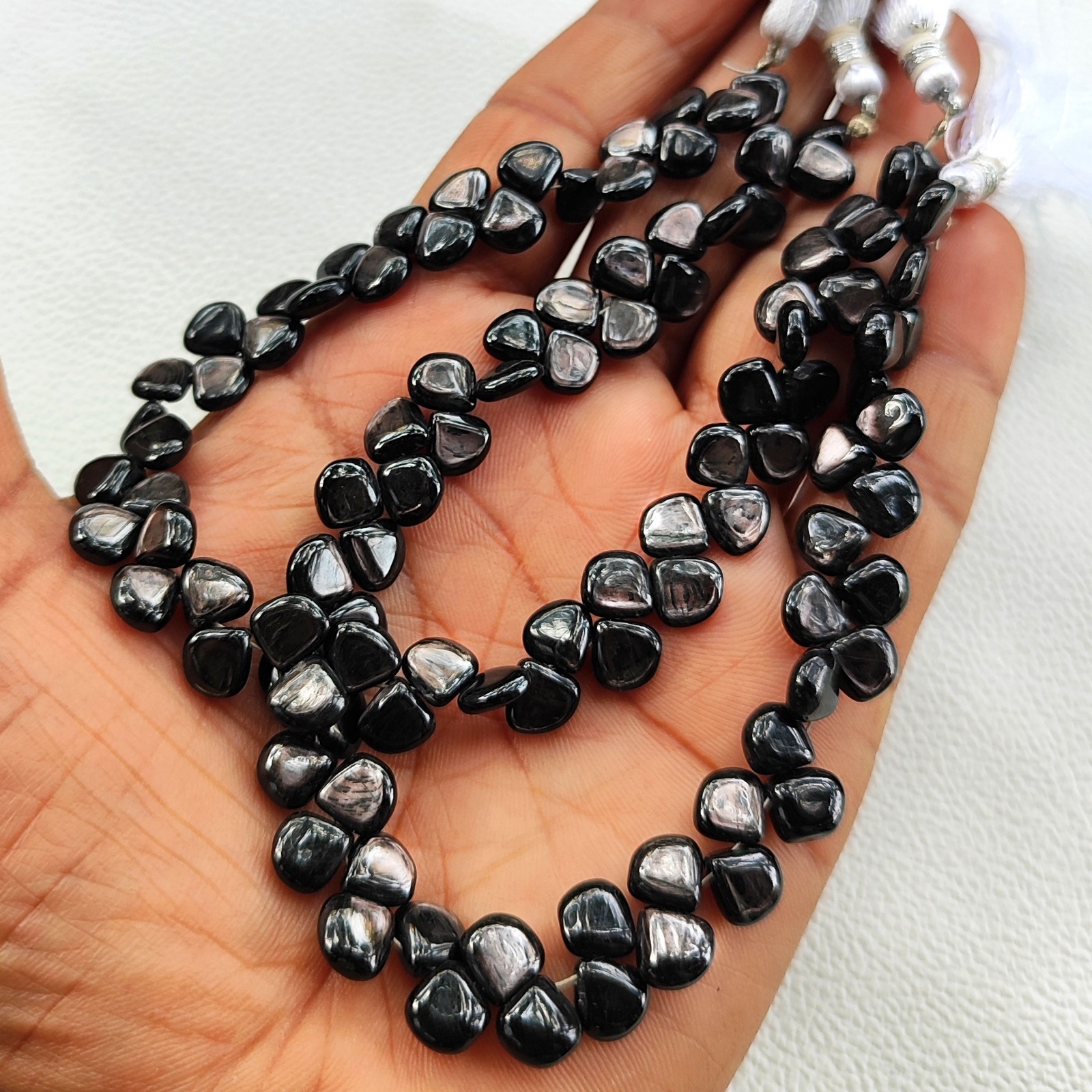 Natural Golden Shine Hypersthene 7mm Heart Beads 8.5″ Strand Smooth Canada Gems