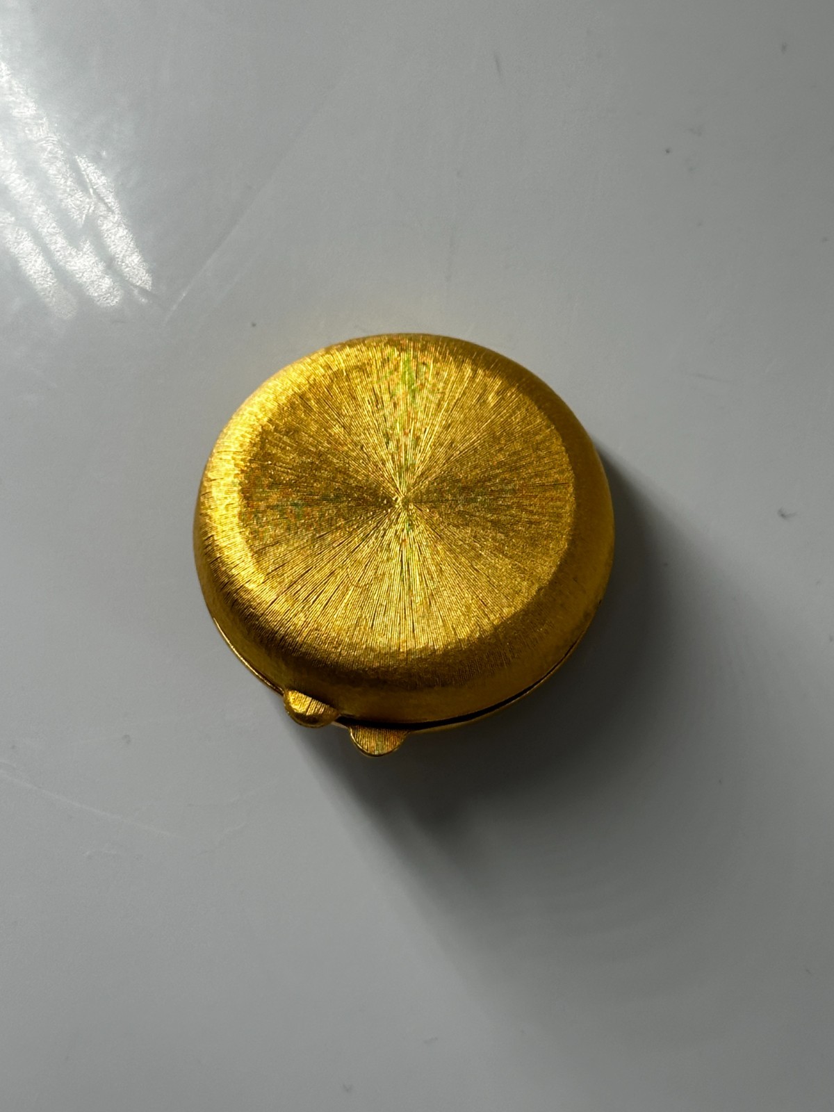 Vintage Signed Bob Mackie Gold-tone Enamel & Green Crystal Lion Trinket Pill Box