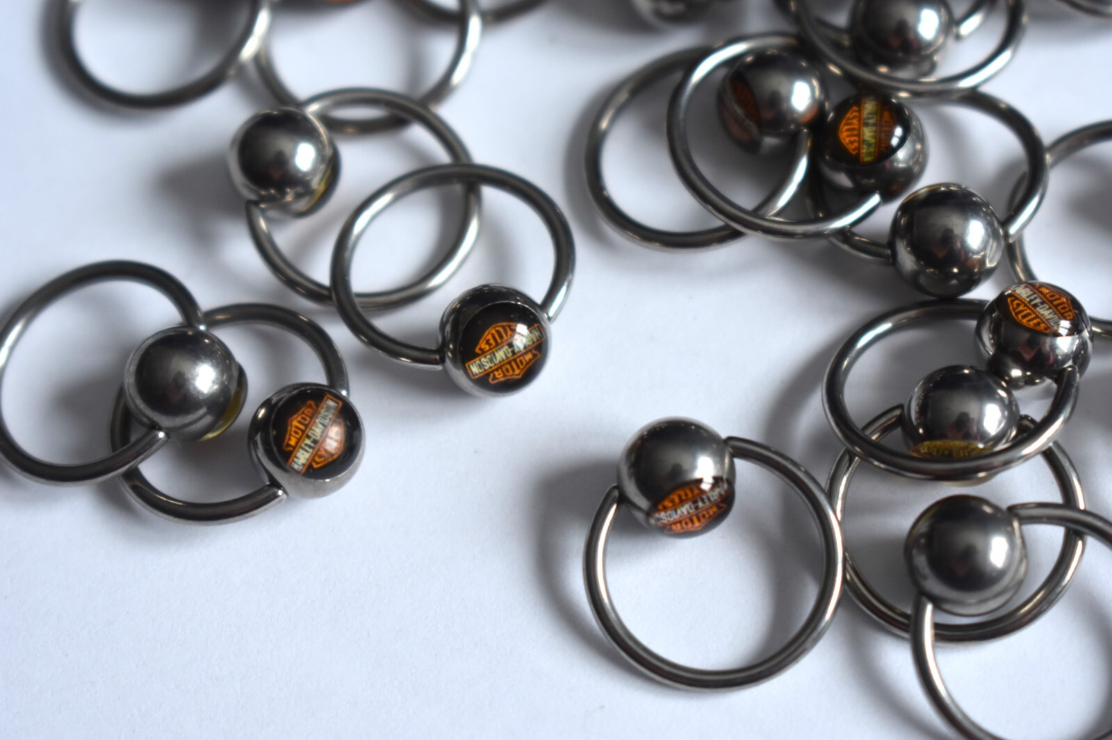 Lot of 76 Pieces Captive Bead Hoop 14 Gauge Body Jewelry Ring Harley