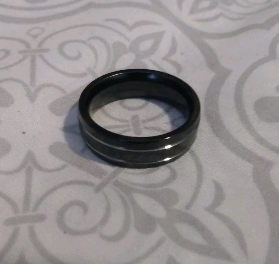 Triton Titanium Ring – Black Double Striped