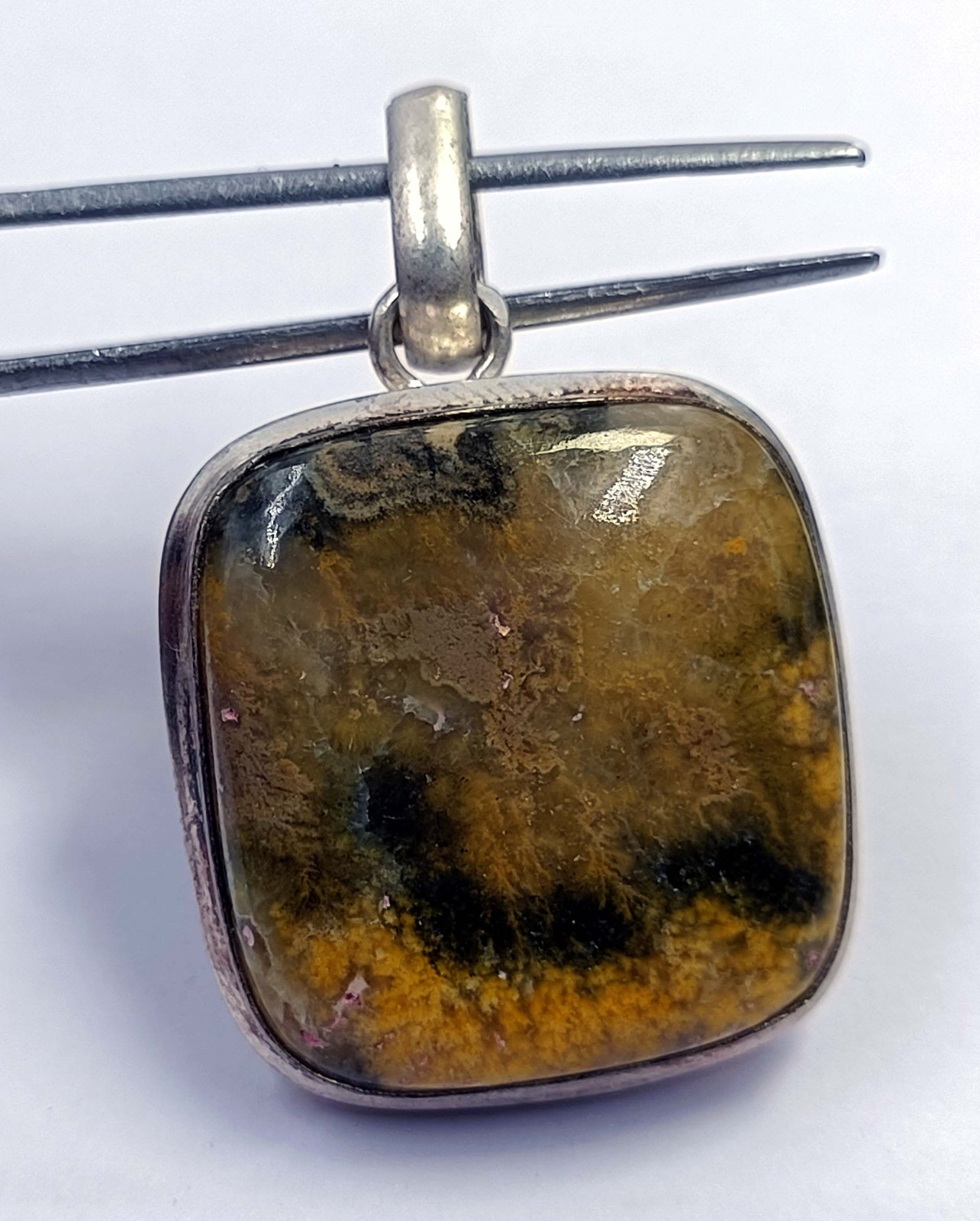 79 Ct Natural Yellow Turquoise Cushion Shap 925 Silver Pendant Loose Gems 6FGJ