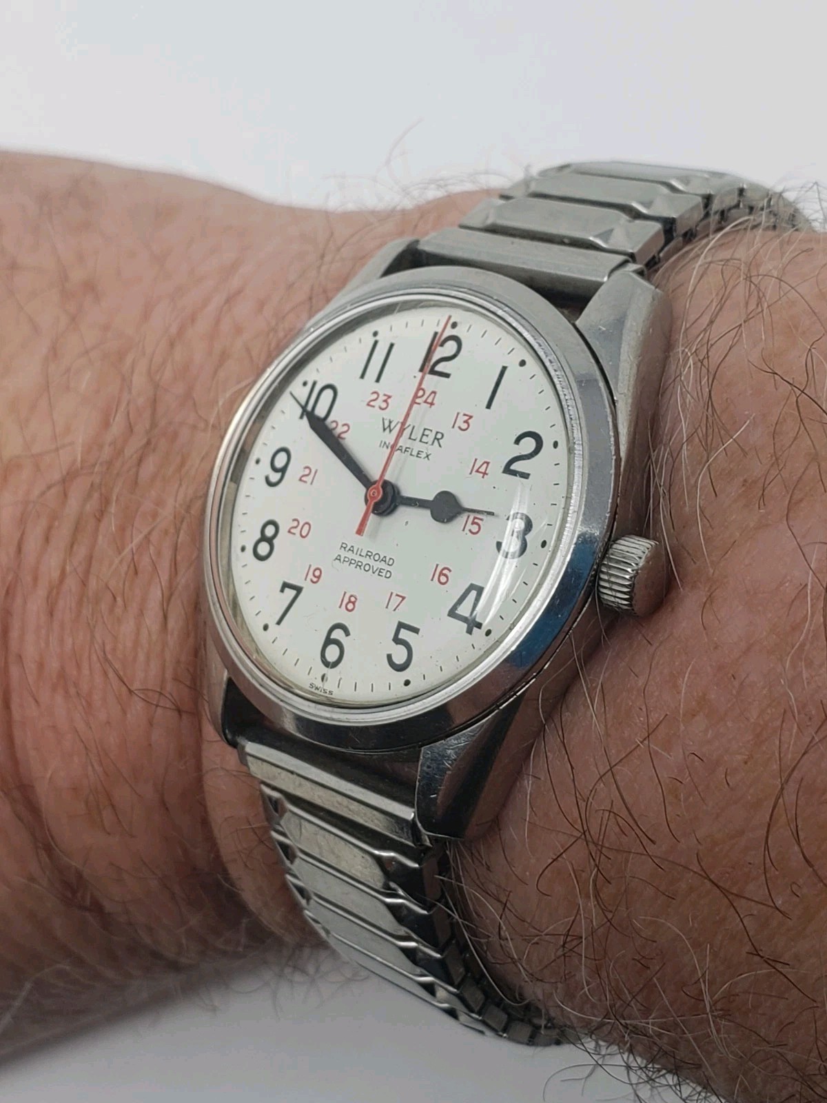 Wyler Railroad Approved Incaflex Manual Wind Hacking Vintage Watch