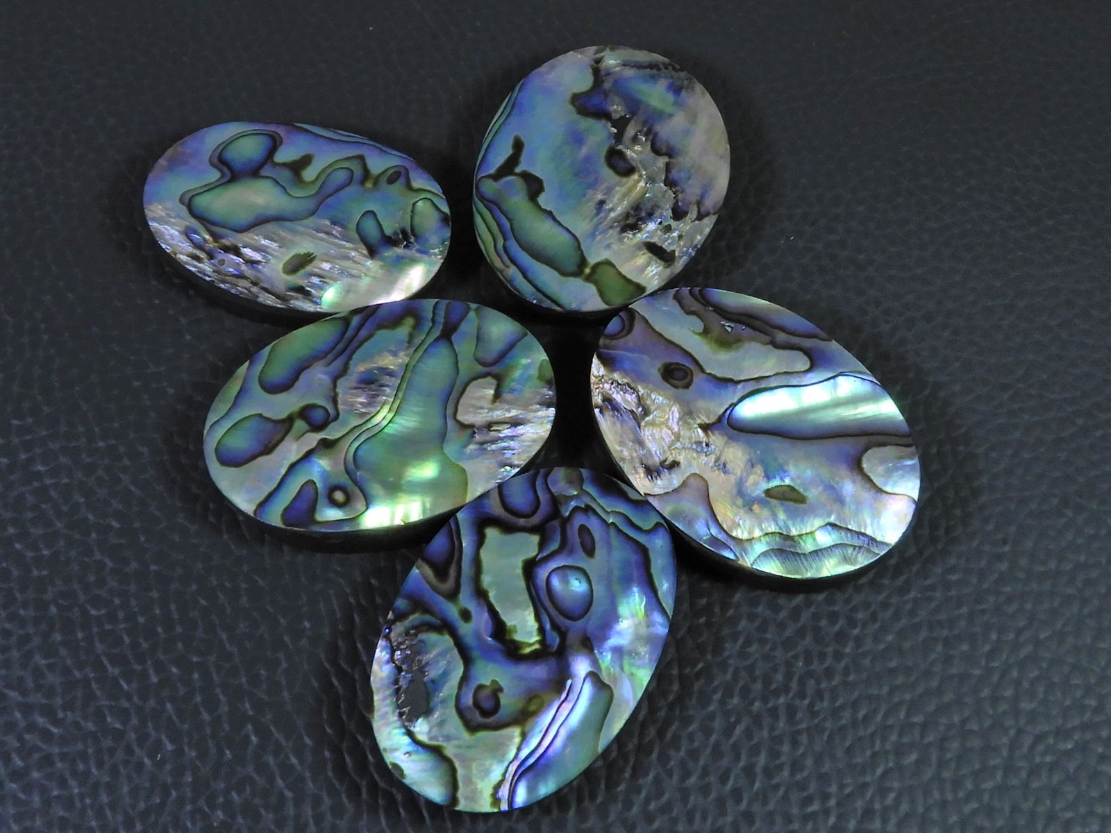 287Cts.Abalone Shell Oval Cabochon Loose Natural Gemstone 05Pcs Lot 34-36MM