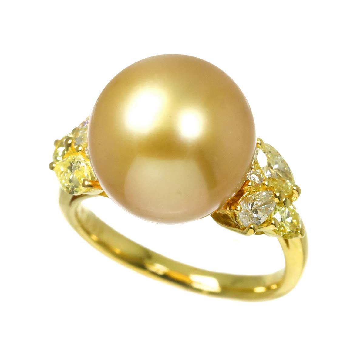 South Sea pearl 12.7mm Diamond 0.82ct Ring 18K K18 YG 750 5.75-6(US) 90333493