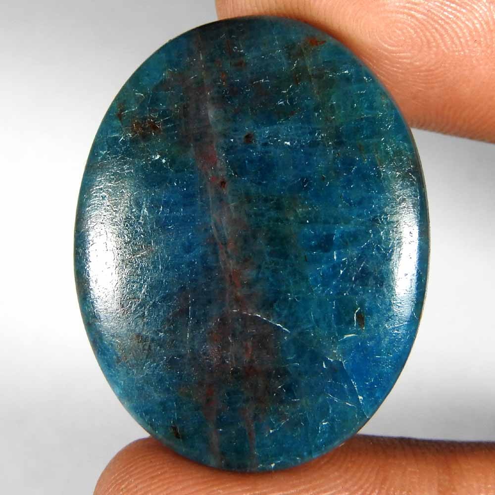 40.55Cts100%Natural Blue Apatite Oval Cabochon(31x24x4)Loose Gemstone