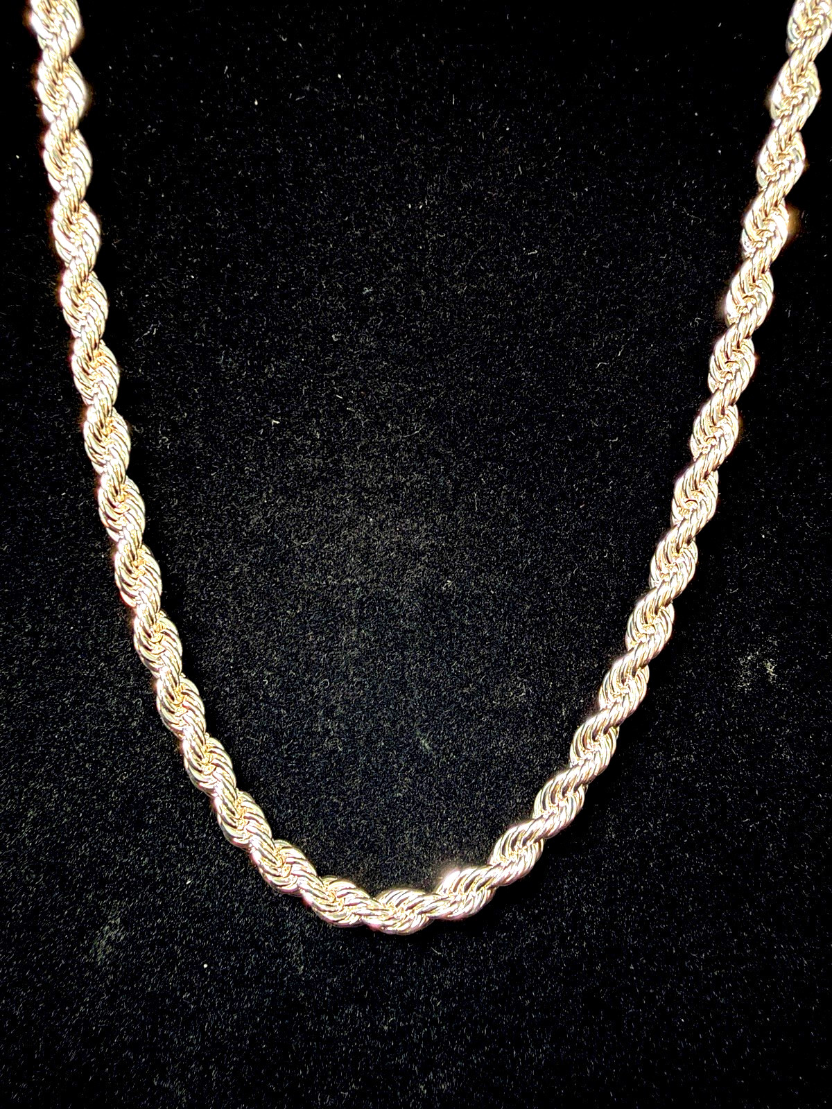 925 Stamped Silver Rope Necklace 20in 5MM. 30.2g. BEAUTIFUL! Brand New.