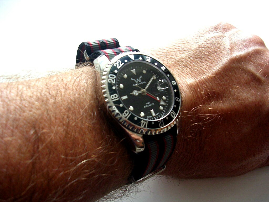 19mm Black NATO G10 Premium nylon watchband Pilot RAF Bond IW SUISSE 18 20 22 24