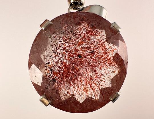 SUPER SEVEN QUARTZ Crystal Pendant, Sterling Silver Fine Stone Jewelry, 54139