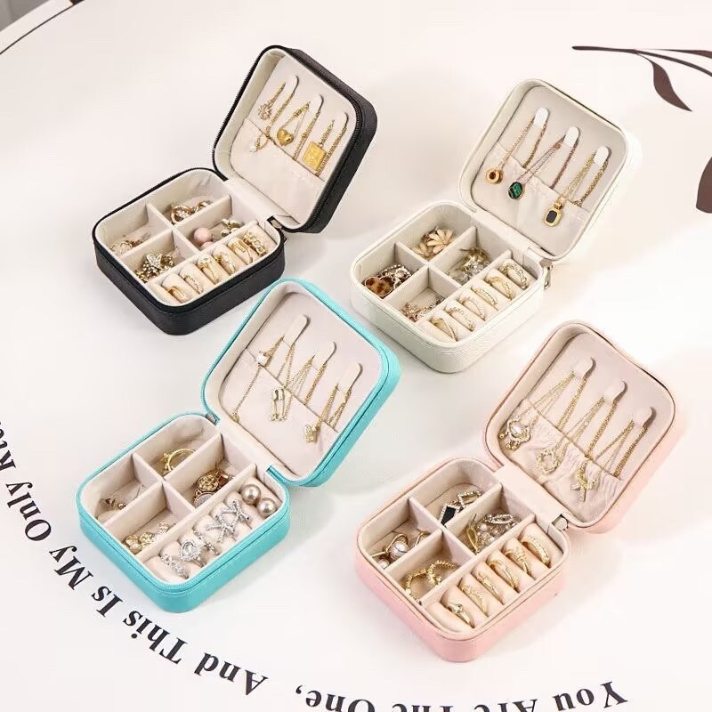 Small Travel Jewelry Box Organizer – Girls Women Gift Rings Earrings Necklaces J