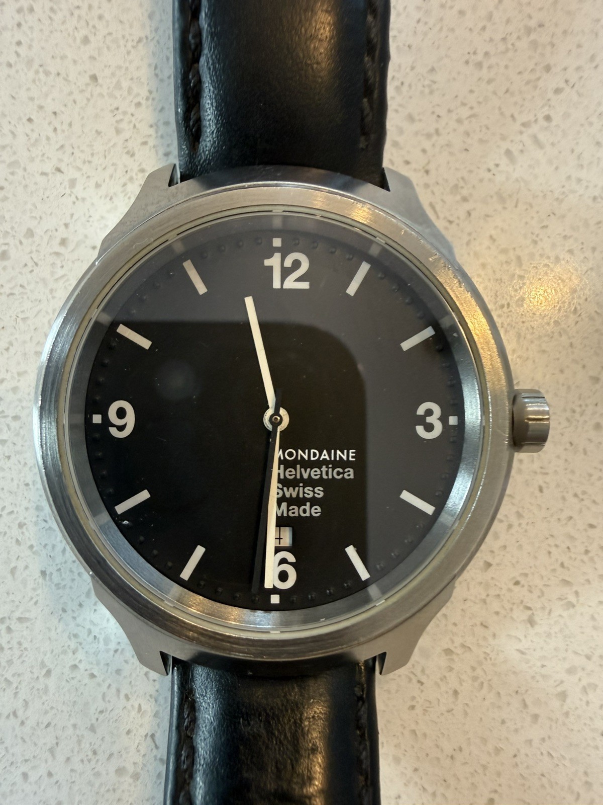 USED MONDAINE WATCH HELVETICA NO1 BOLD 43 D Watch, Original RRP:£349,