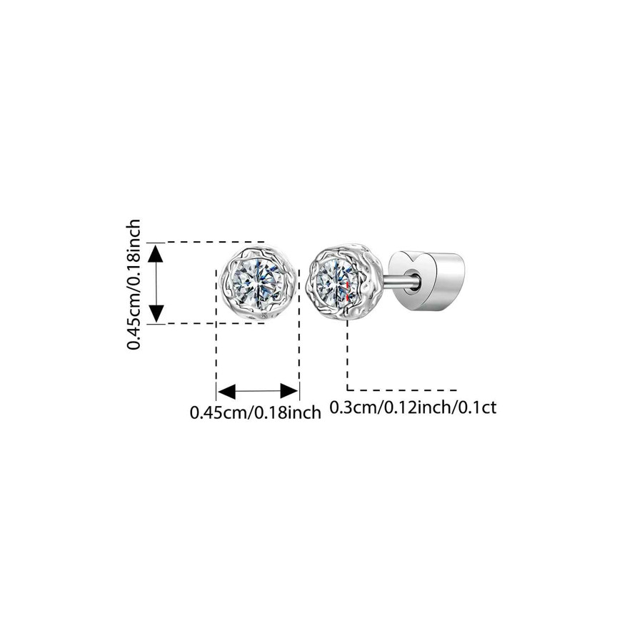 A House Of Jewelry D VVS1 Moissanite Crystal Sugar Stud Earrings 925 Silver GRA