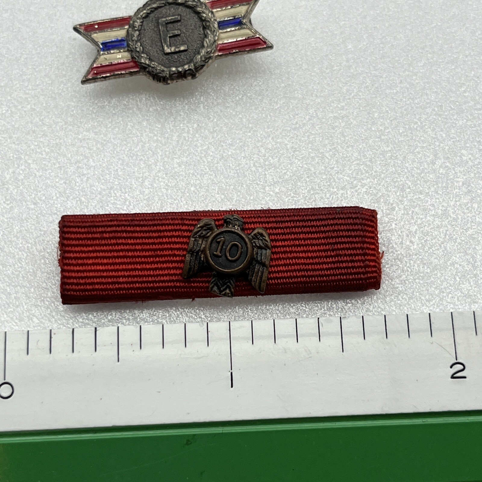 Pin Lot Of 2 VTG Army Navy Production WWII, CT Long Service Medal 10 Years