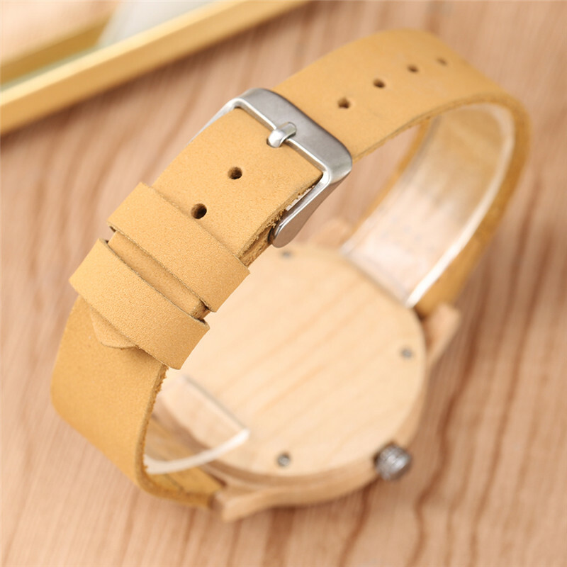 Antique Compass Dial Nature Wood Men Women Quartz Analog Watch Leather Band