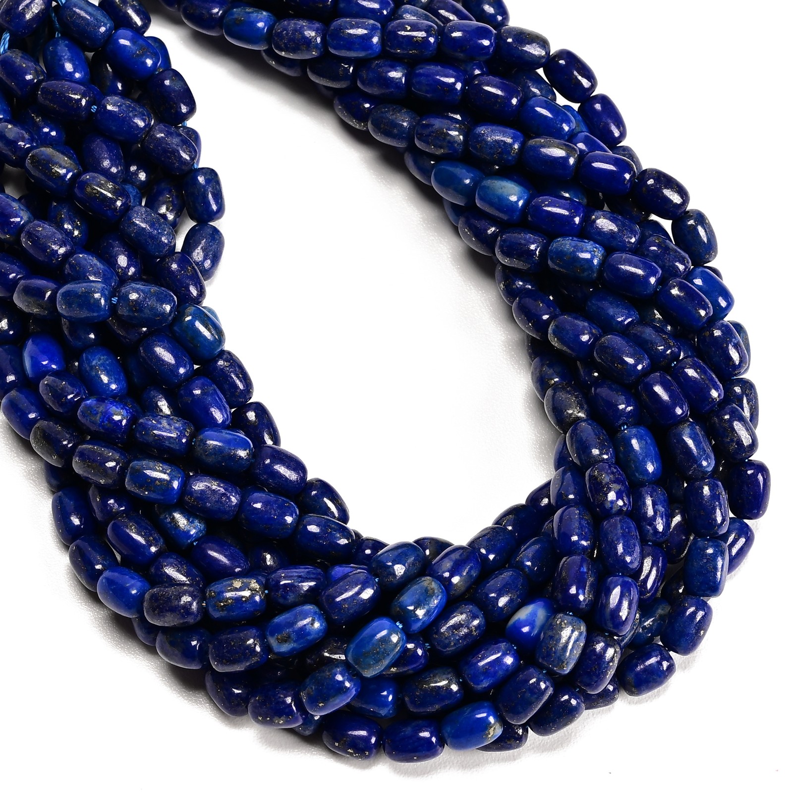 Natural Lapis Lazuli Barrel Drum Shape Beads Size 6x8mm 15.5″ Strand