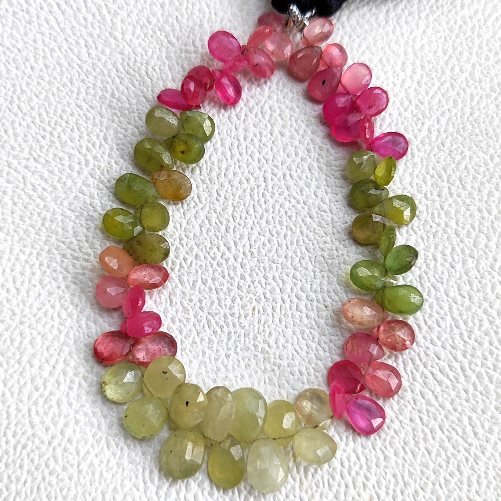 Natural Multicolor Sapphire Pear Faceted Beads 7″ Strand 7×5-10x7mm Sri Lanka