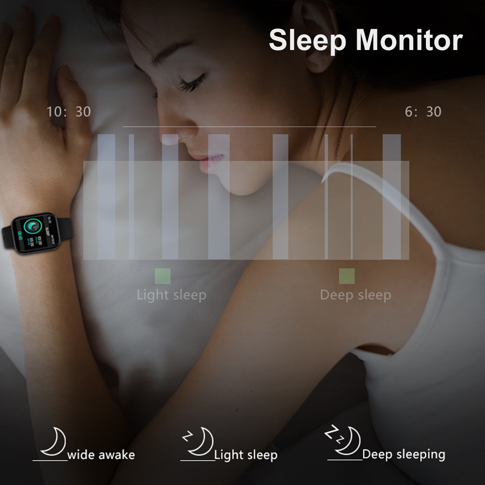 Bluetooth Smart Watch Sports Fitness Tracker Sleep Monitor Watch for Men Women