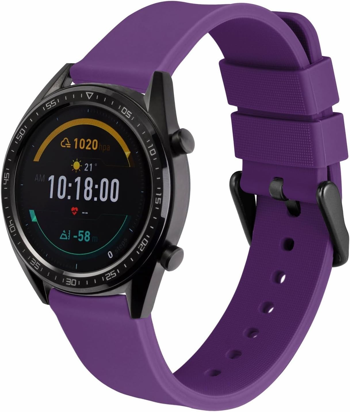 Stylish 22mm Silicone Watch Band with Black Steel Buckle – Waterproof & Easy Fit