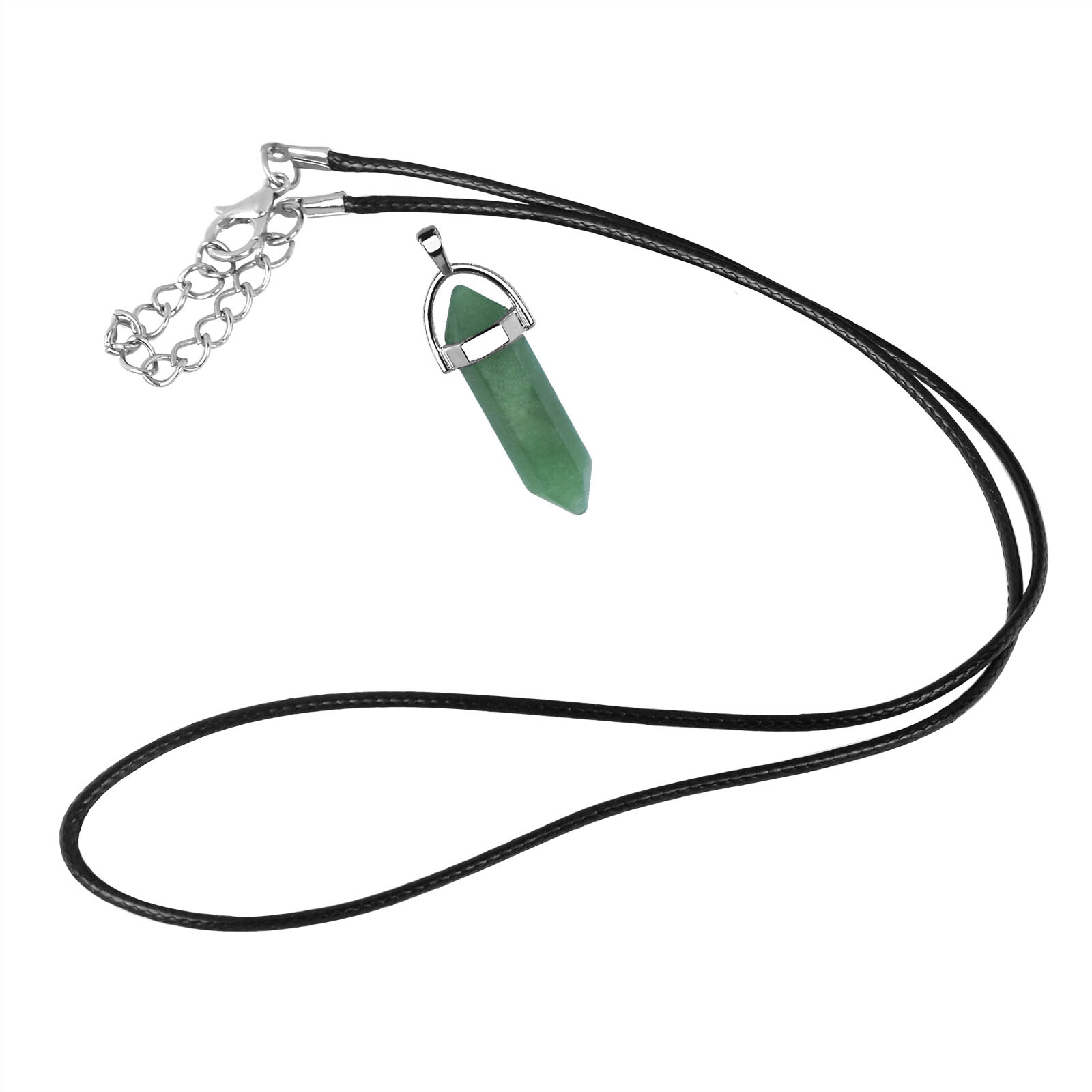 2PCS Hexagonal Stone Pendant Chakra Healing Crystal Pendant Necklace DIY Jewelry