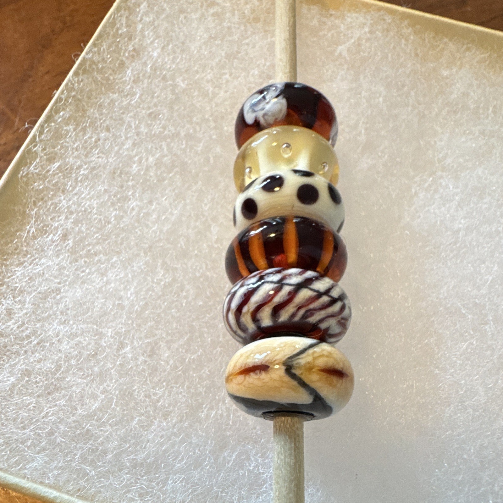 Authentic Trollbeads rare and retired Beige brown kit. 6 piece lot. Unused.