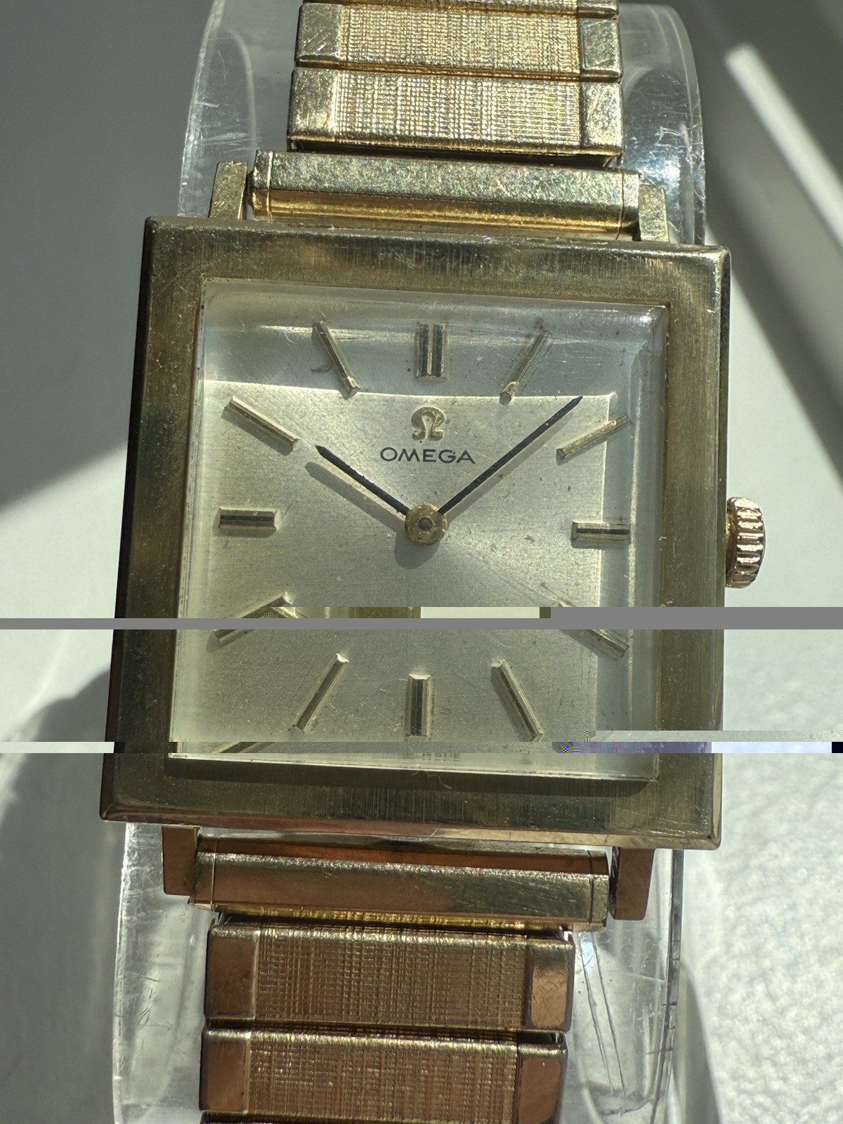 Vintage 60’s Omega 14kt GF Thin Square Tank Watch Men’s Working Cal 620