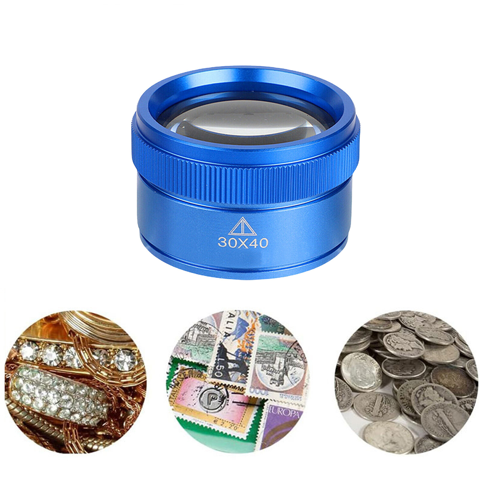 40X30 Magnifying Loupe Jewelry Eye Glass Magnifier Jewelers Loop Pocket US fb