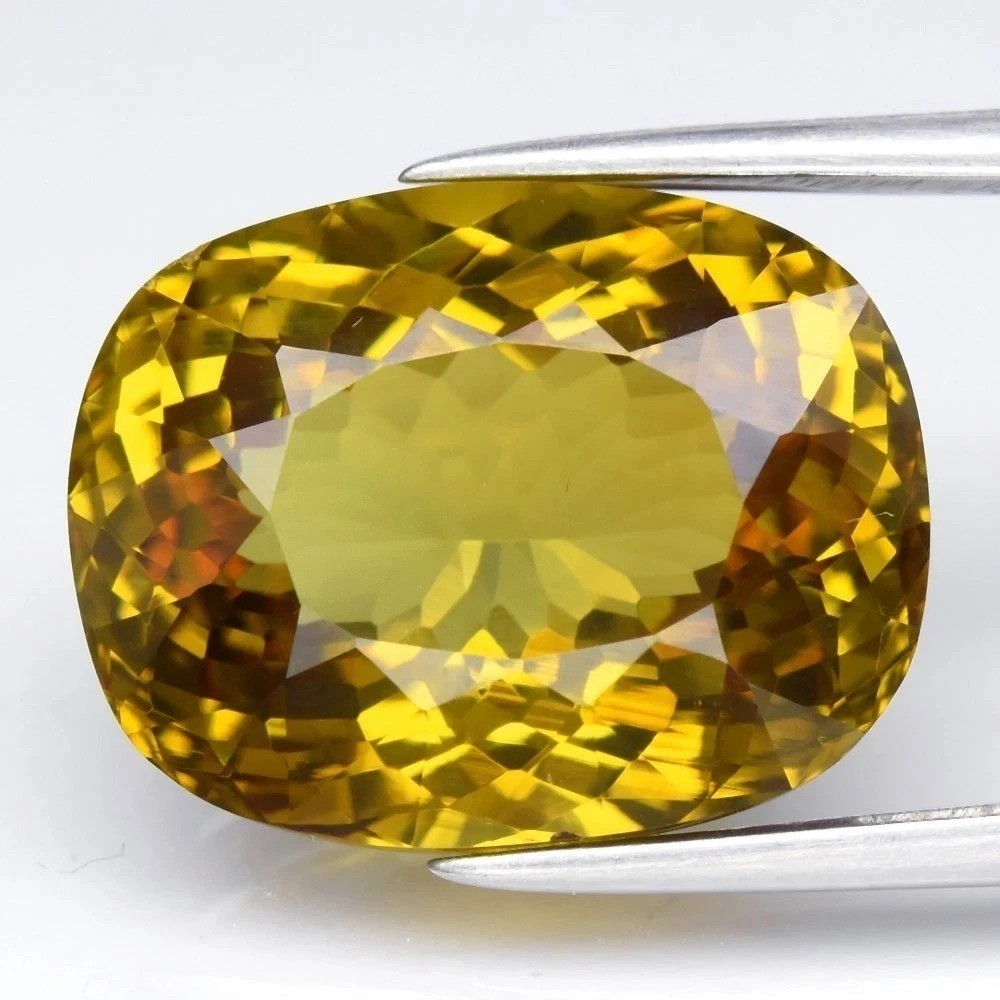 10.23 Ct Natural Flawless Ceylon Yellow Sapphire Cushion Certified Gemstone