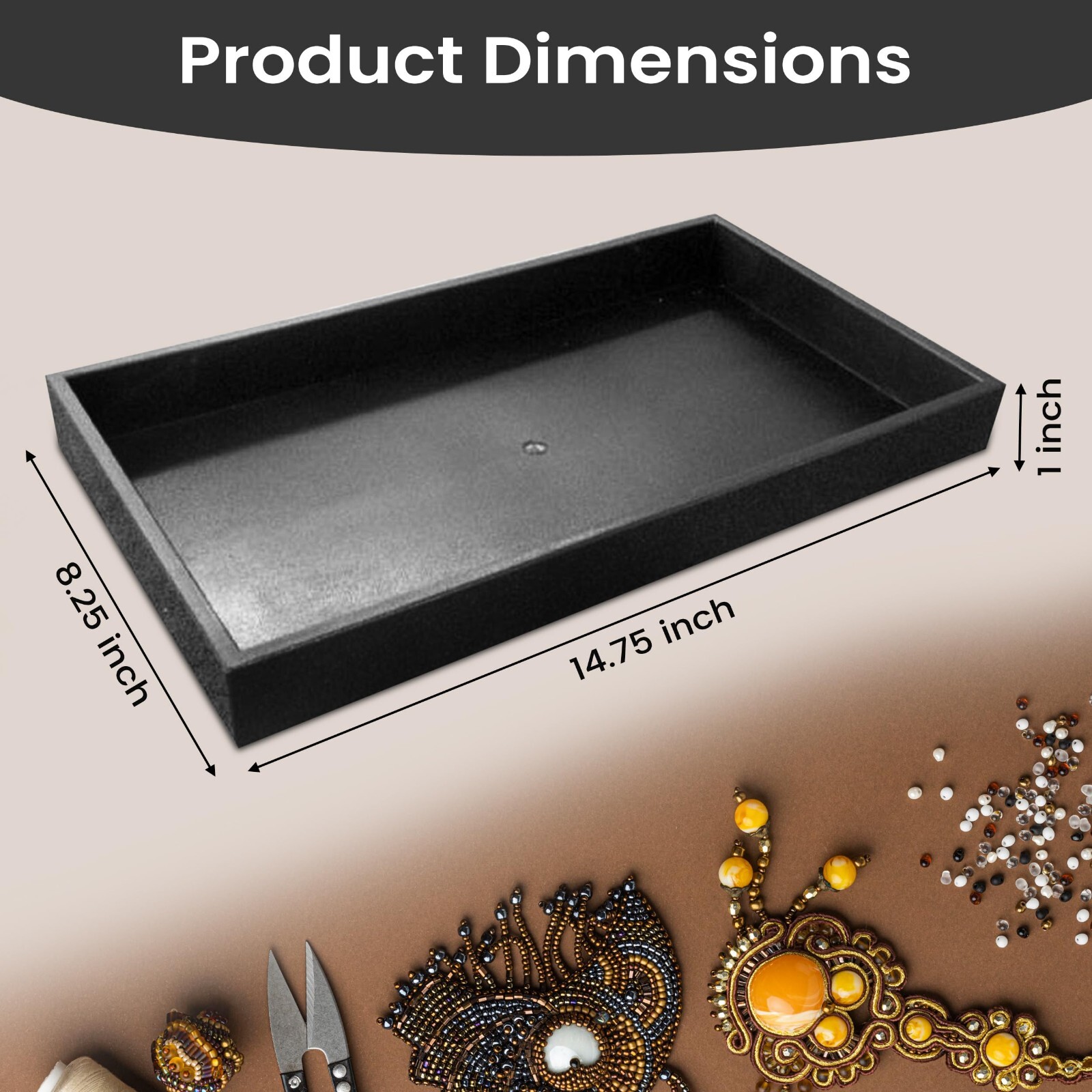 Novel Box Jewelry Stack able Wood Utility Tray in Black & Gem Jars
