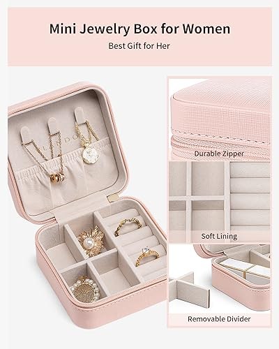 Travel Jewelry Case – Teacher Appreciation Gifts – Small Jewelry S 1 Pink