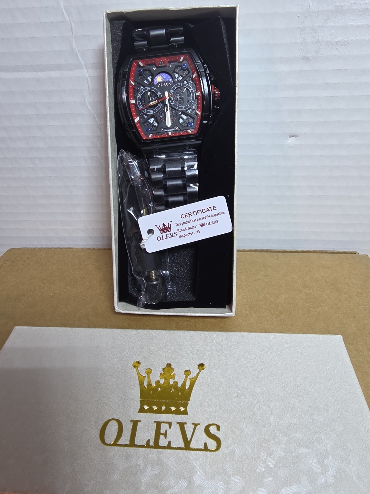 OLEVS Quartz Men’s Watch Chronograph, Waterproof, Luminous, Moon Phase #TF3