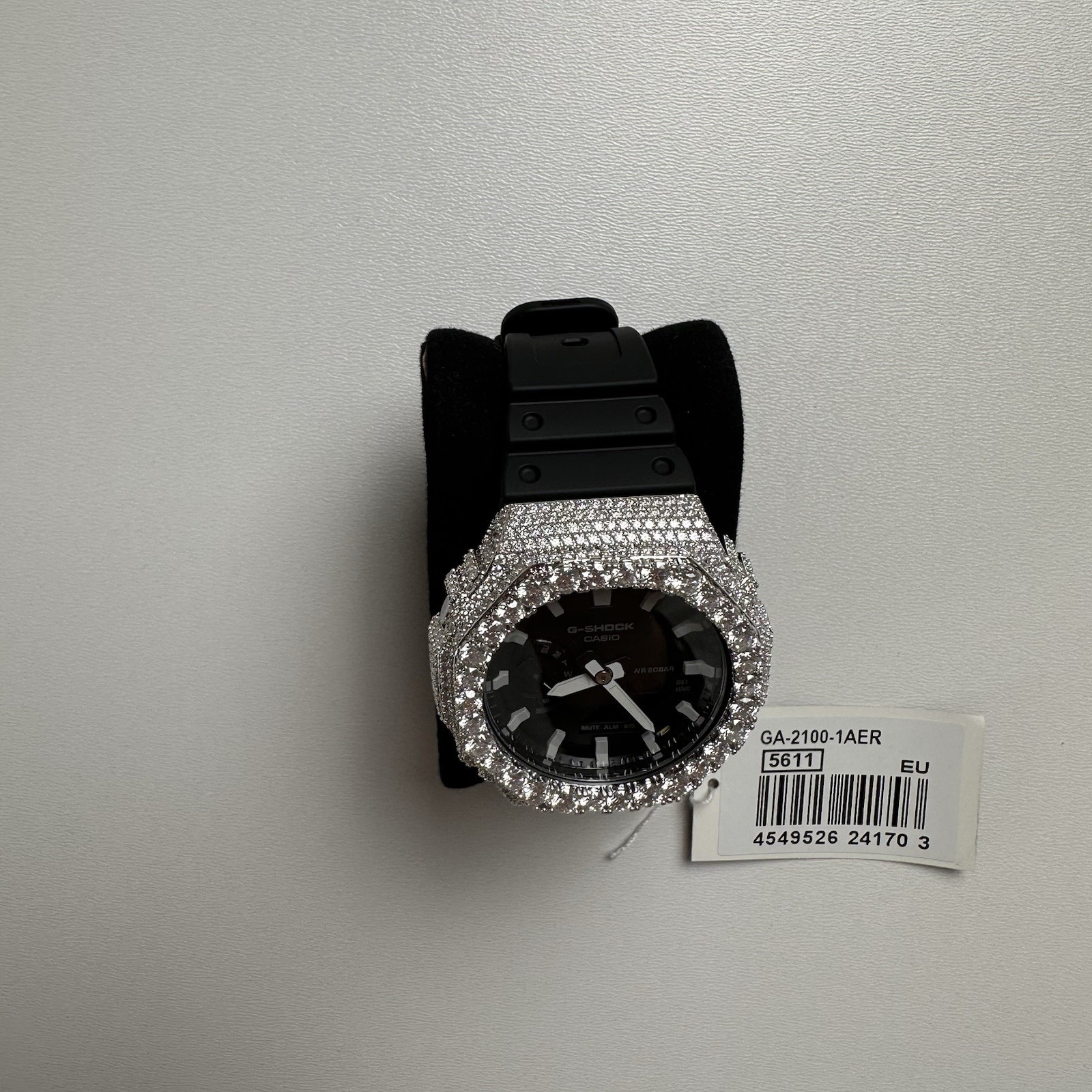 Custom Casio G-Shock GA-2100 Silver Moissanite Iced Watch New With Tags