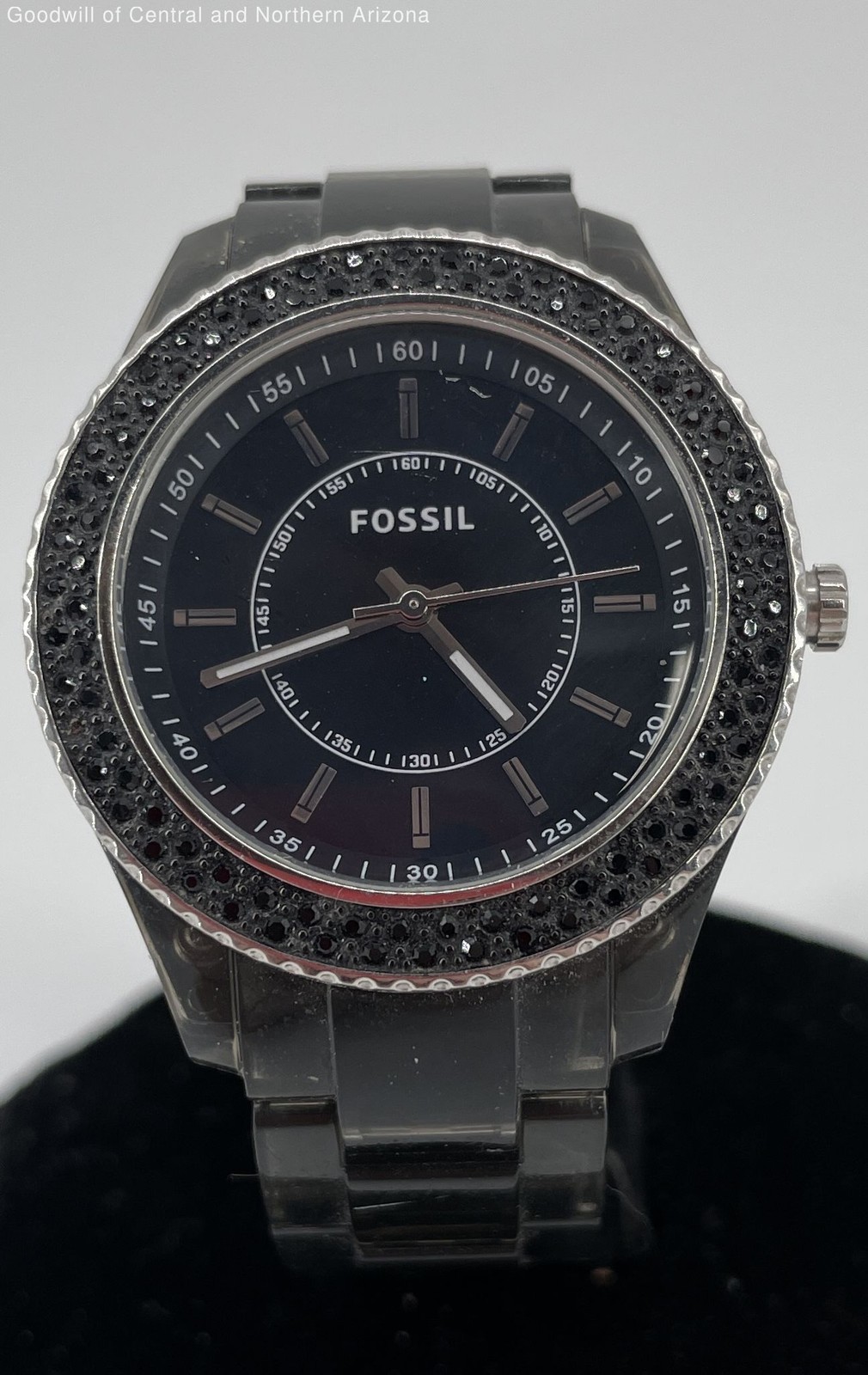Fossil ES-2454 Black Crystal Semi-Transparent Watch