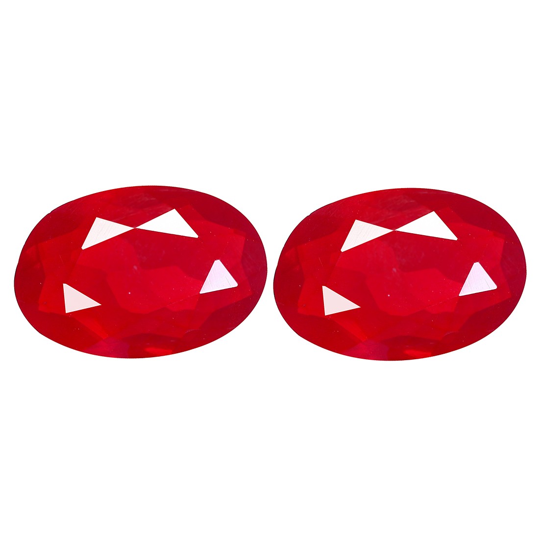 5.43 Ct IF [2Pcs Pair] Dazzling Oval 11.7 x 7.7 MM Red 100% Natural Fire Opal