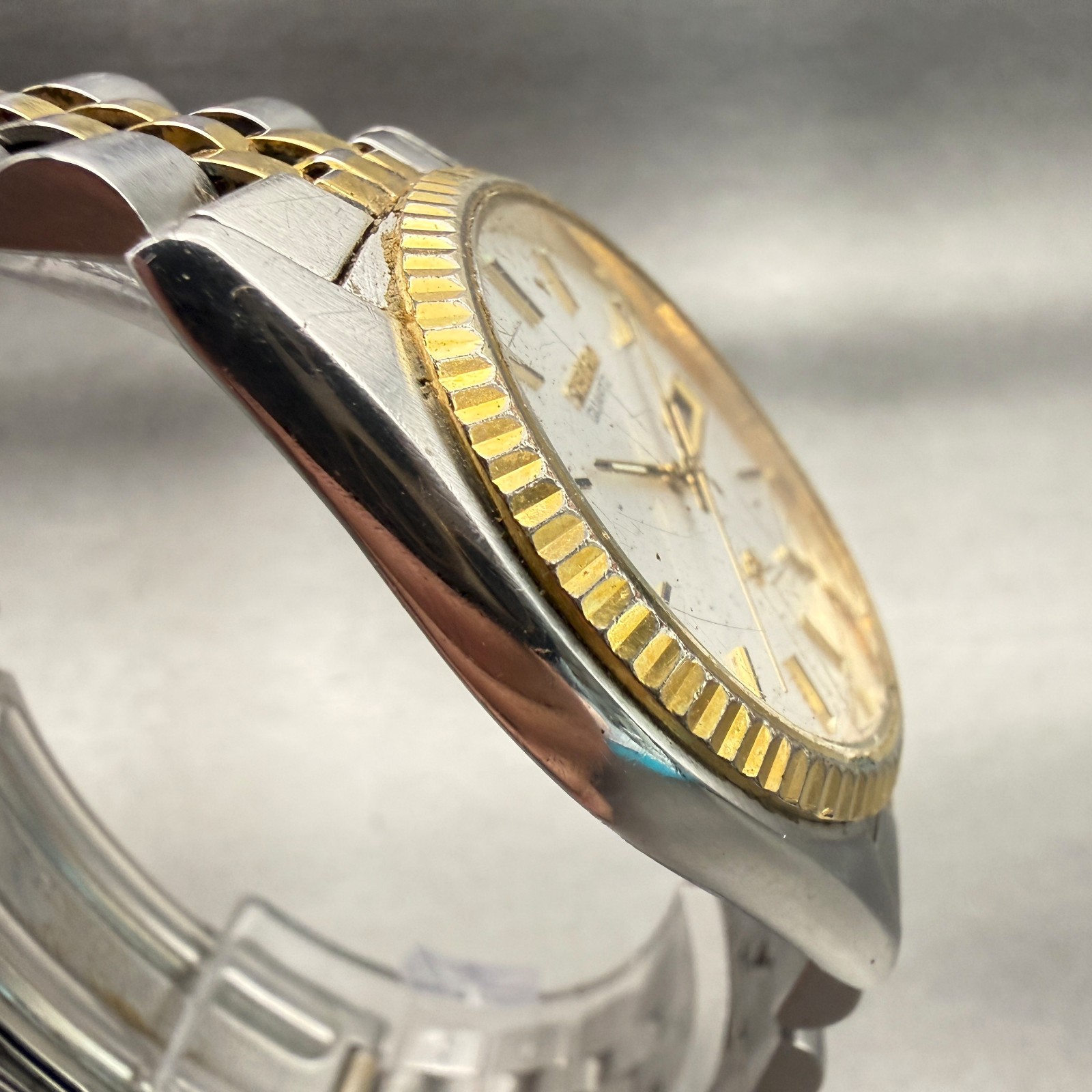 Seiko President Watch Men 36mm Silver Dial Two Tone Daydate 5Y23-8A69 New Batt
