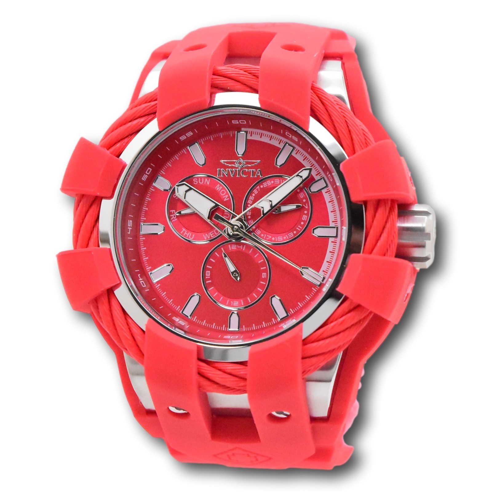 Invicta Bolt Shock Ultra Red Men’s 50mm Multifunction Date Quartz Watch 47839