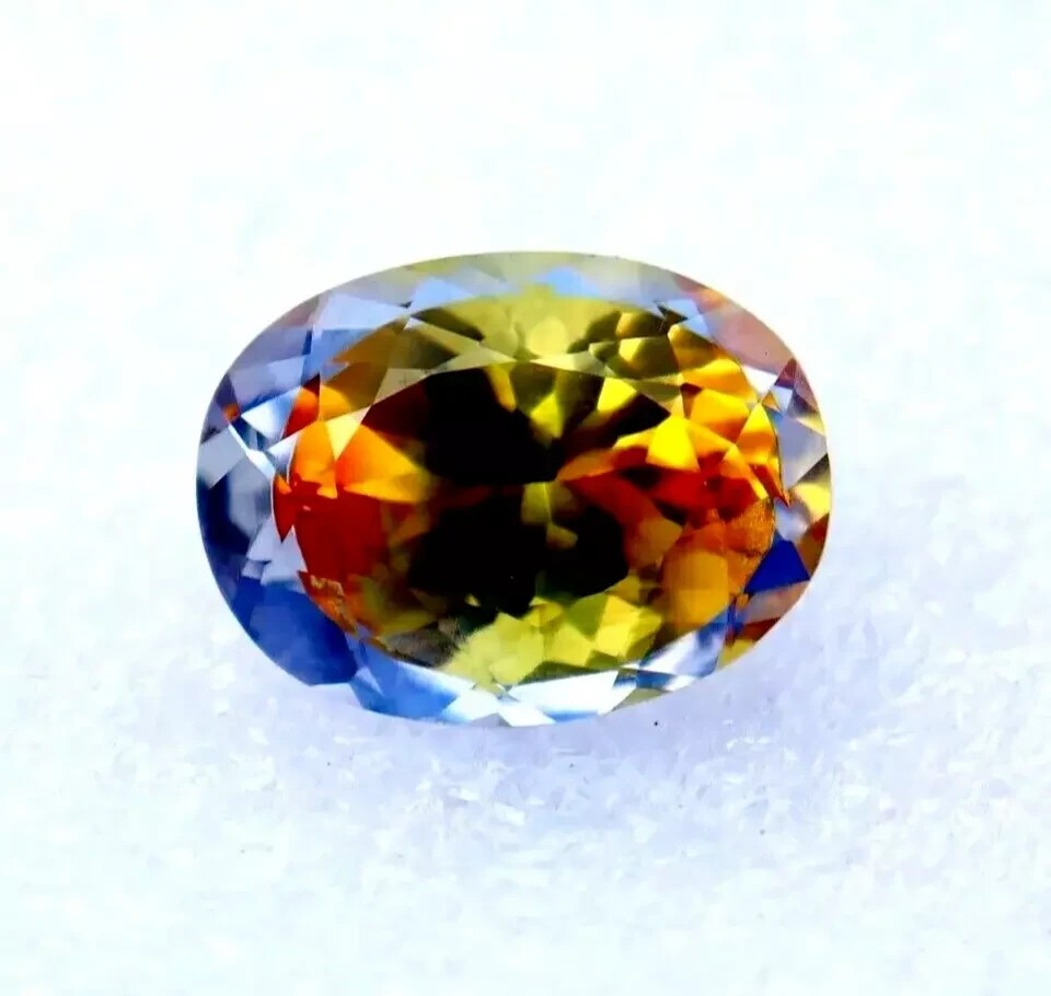 10.2 CT +Natural Bi-Color Pitambari Sapphire Oval Cut Certified Gemstone