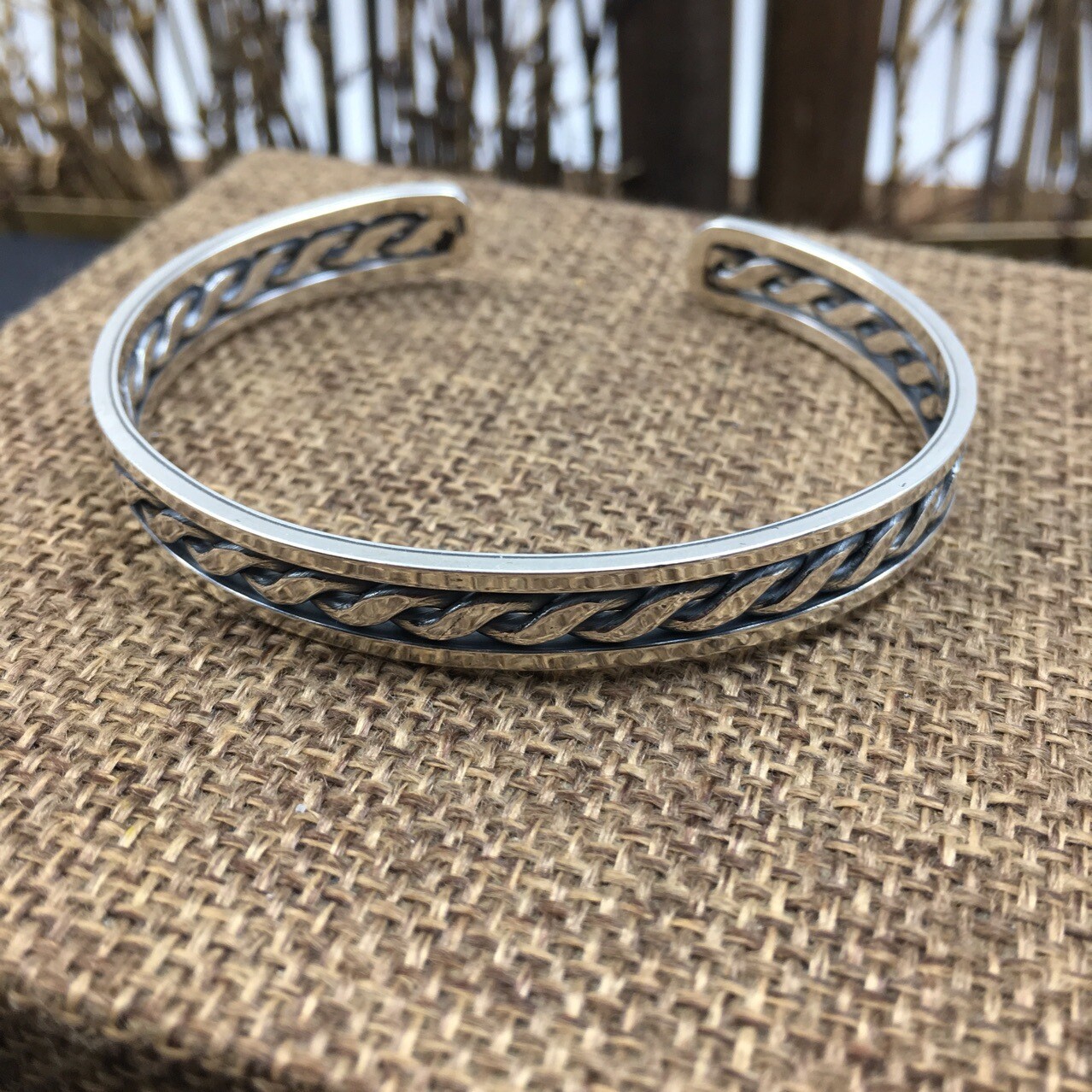 A25 Armspange Flechtmuster Sterling Silber 925