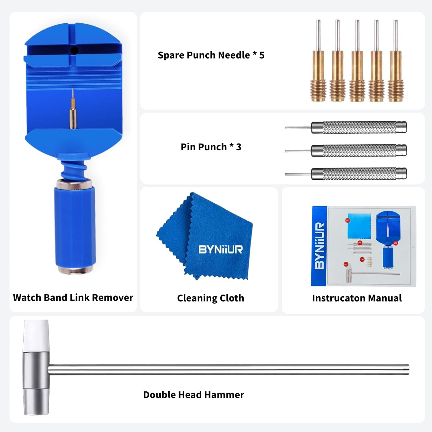 Watch Link Removal Kit, Watch Band Strap Chain Pin Remover Repair Tool Kit for W