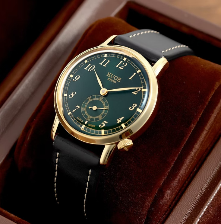 KUOE OLD SMITH 90-007 Automatic Small Seconds Green Dial 35mm Made in Japan