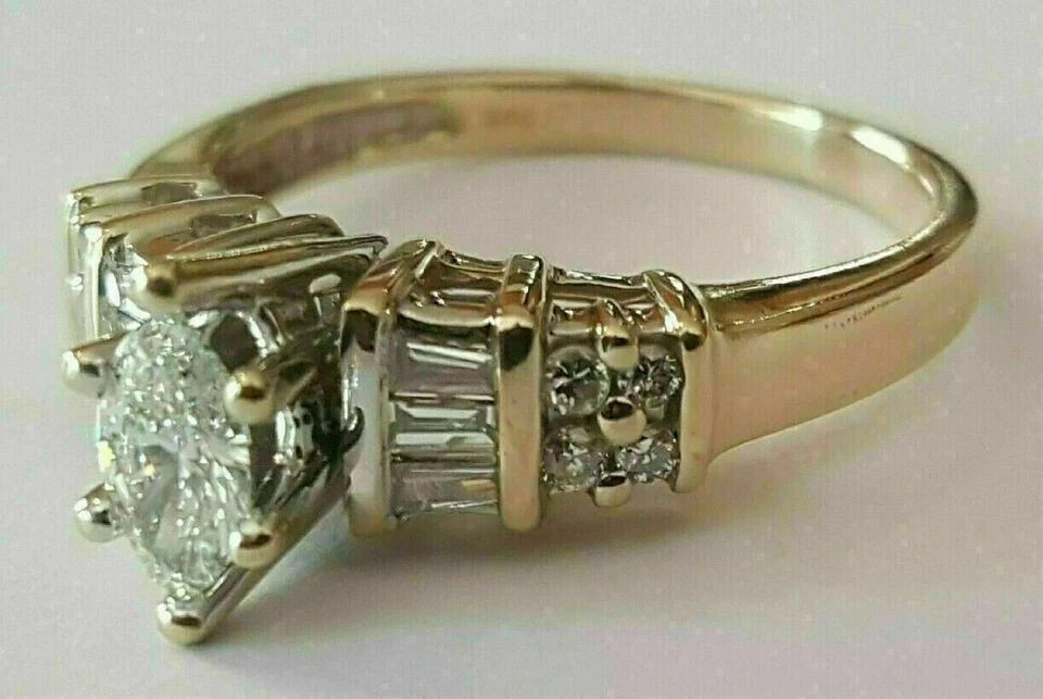 1.50Ct Lab-Created VVS1D Diamond Cocktail Engagement Ring 14K Yellow Gold Over