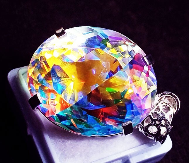 Mystic Quartz Multi-Color GS Solid Silver Pendant 80.85 Ct Certified Loose Gems