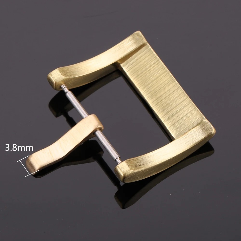 Solid Brass Watch Band Buckle Copper Pin Clasp for 18mm 20mm 22mm 24mm Straps