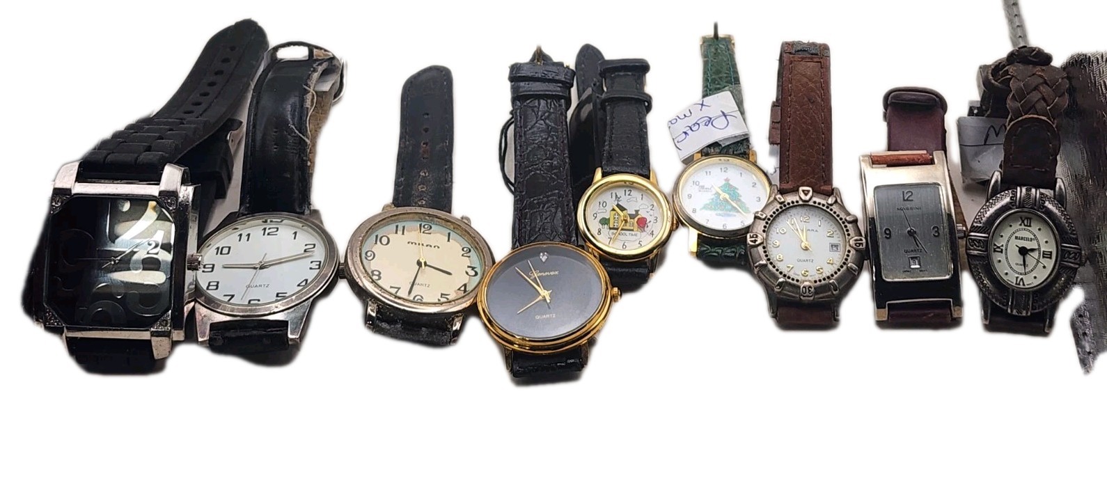 Lot Of 9 Vintage Estate Sale Watches. Working W New Batteries. Condition Varies