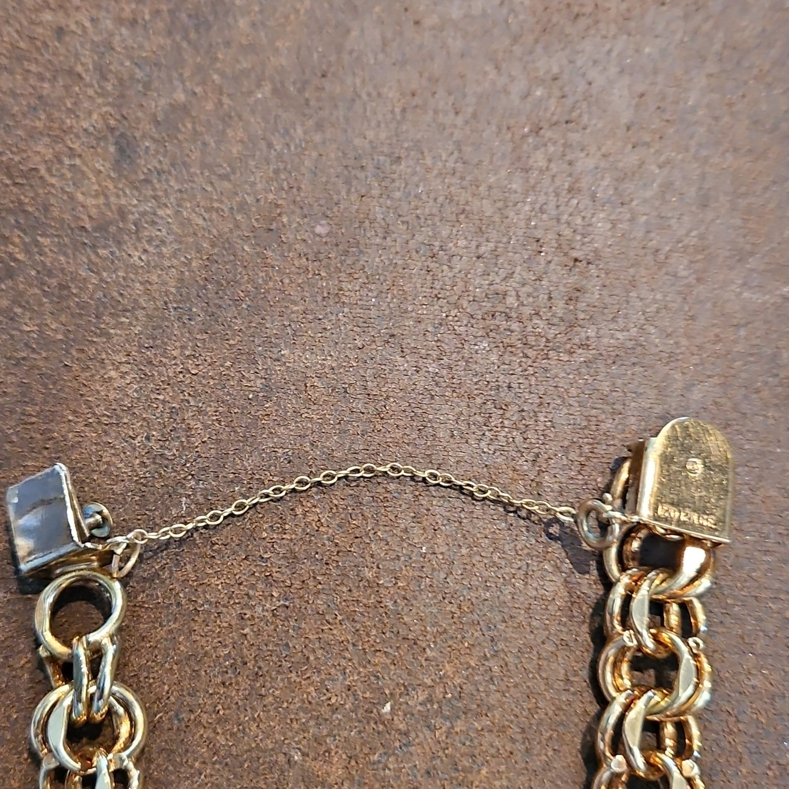 Vintage 12K Gold Filled Bismarck Double Link Bracelet 22.85g 7.5″ Heavy 1/20