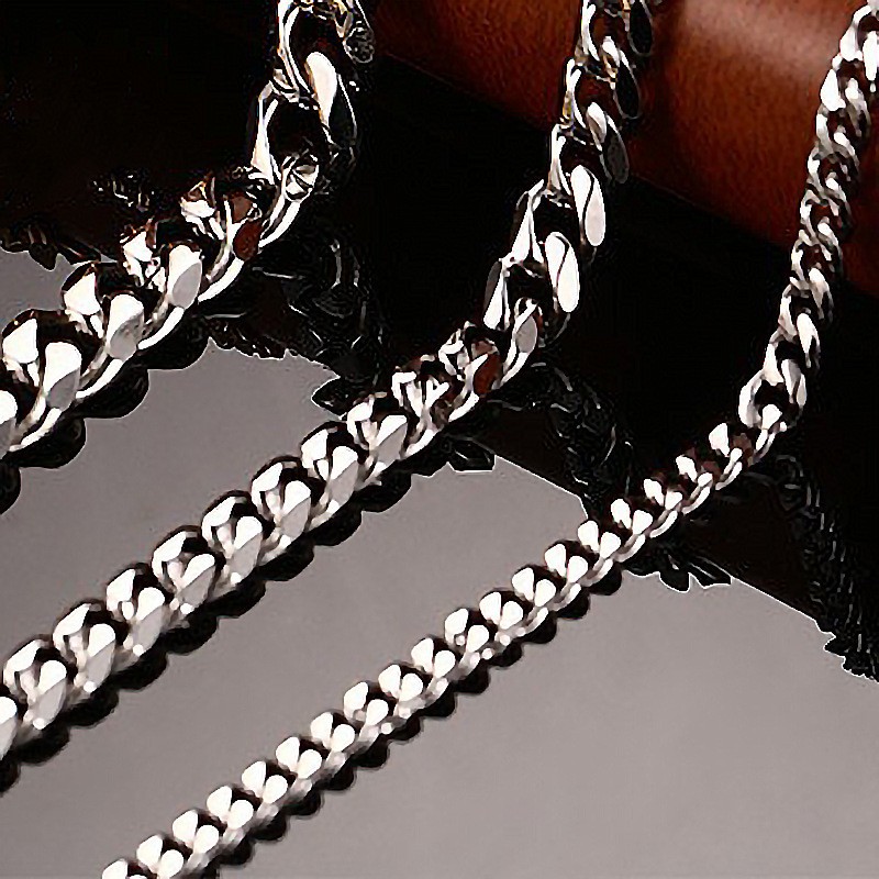 316 Stainless Steel Cuban Link Chain Necklace Gold Silver Black Unisex Jewelry