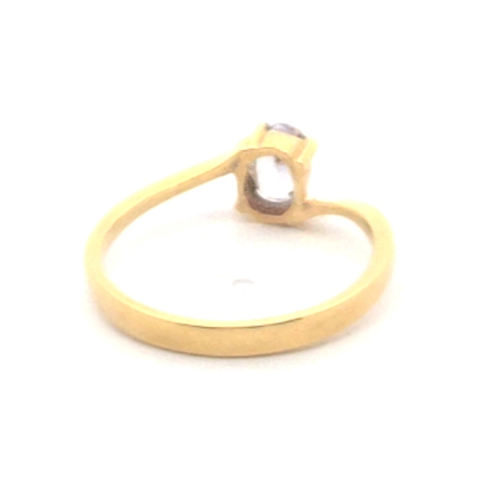 White Sapphire Natural Genuine Gemstone Yellow Gold Lady’s Ring H46