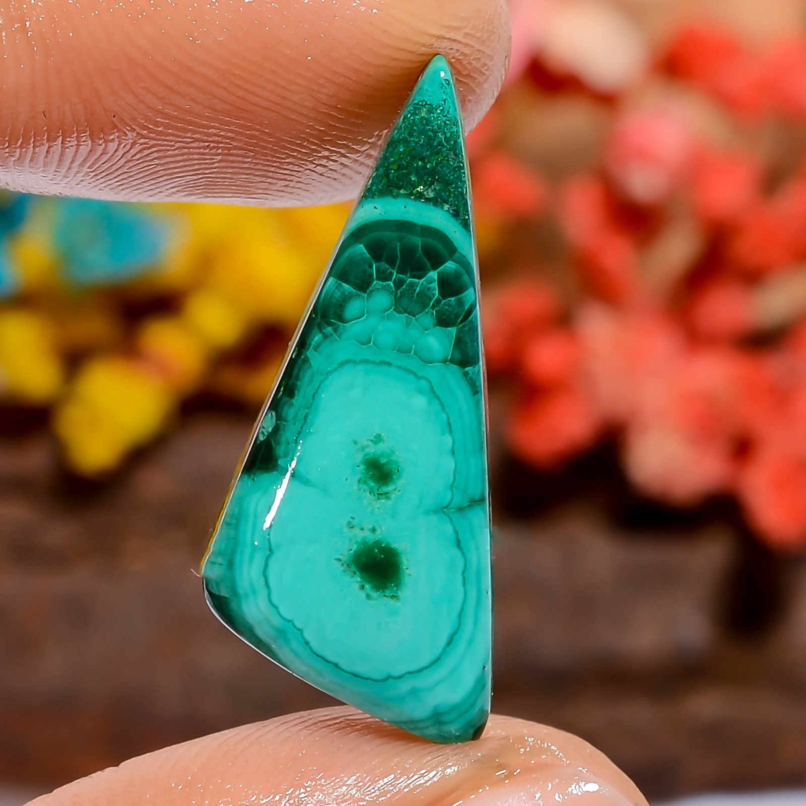 Natural Malachite Fancy 14Ct Loose Gemstone 26X11X3mm Green Gift Africa Jewelry