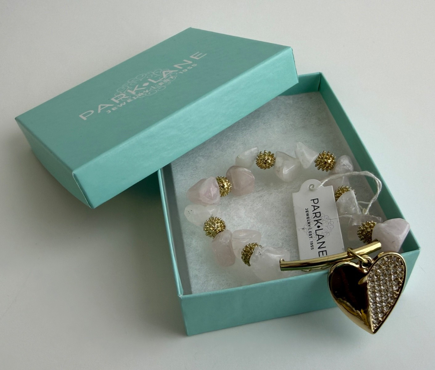 Park Lane “ROSY” Bracelet Quartz w/ Crystals Stretch to Fit Bracelet Reg. $72