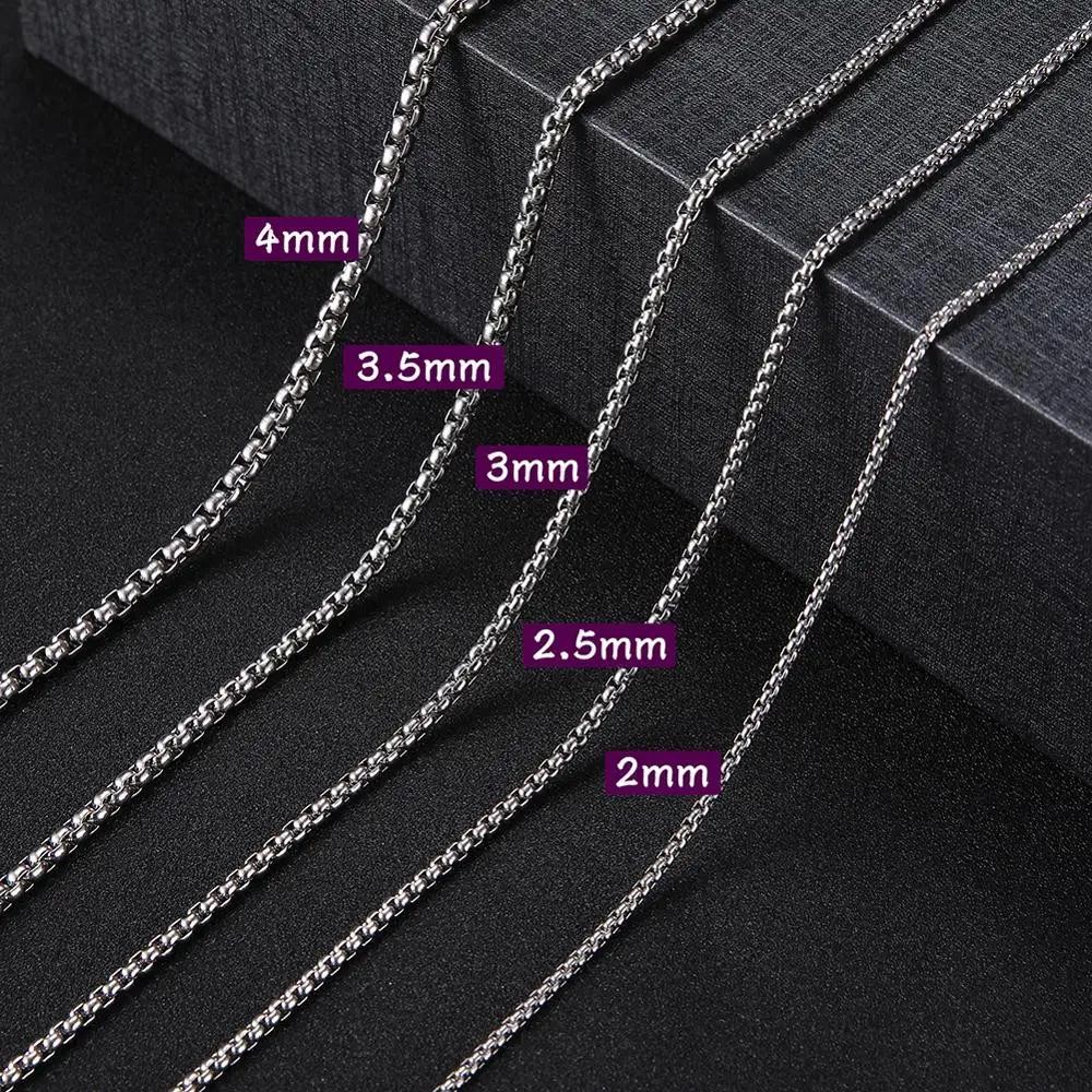 Men’s Stainless Steel Box Chain Necklace Thick Punk Style Fashion Jewelry Gift