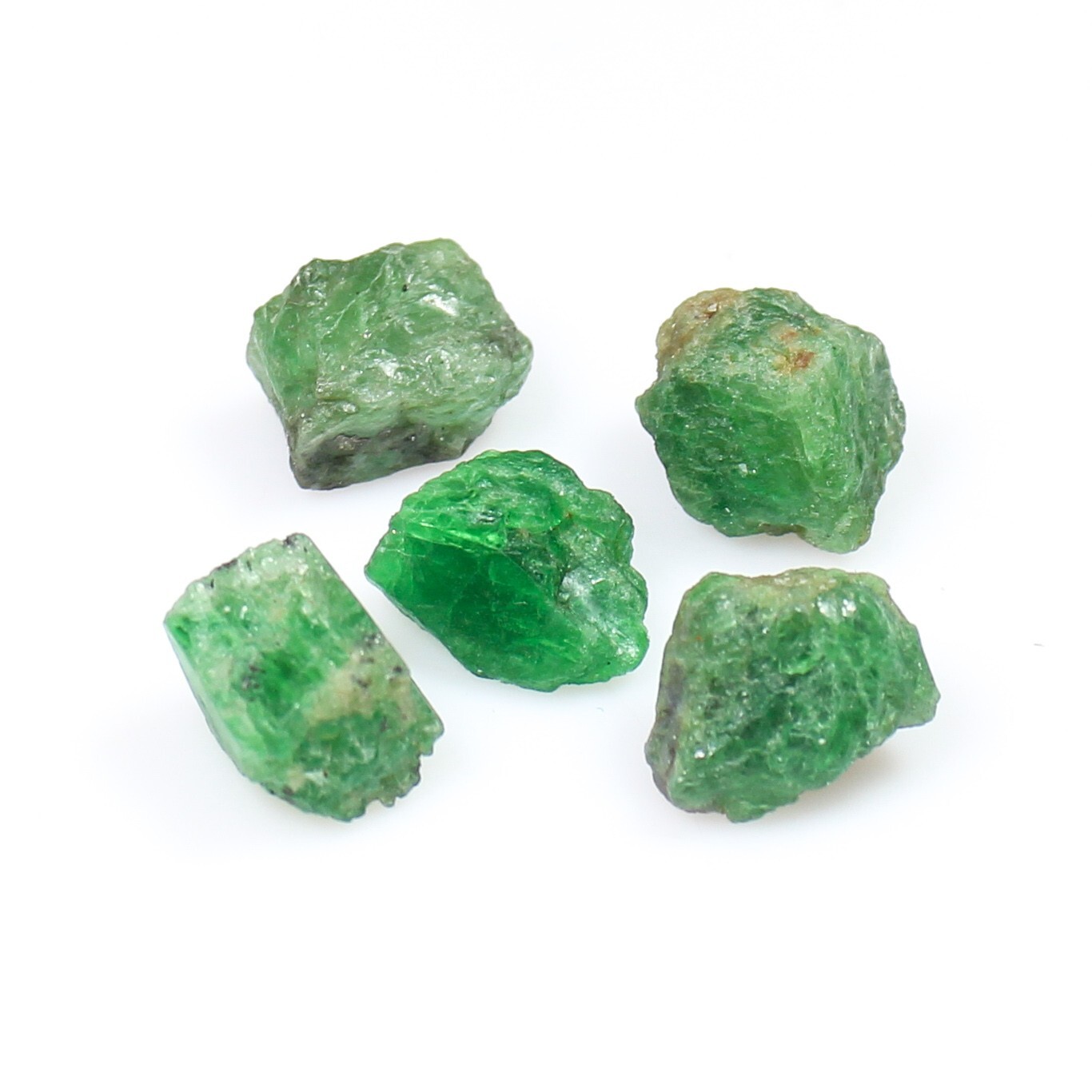 Natural Green Tsavorite Rough Lot 38.00 Carats 7 to 13 mm From Kenya